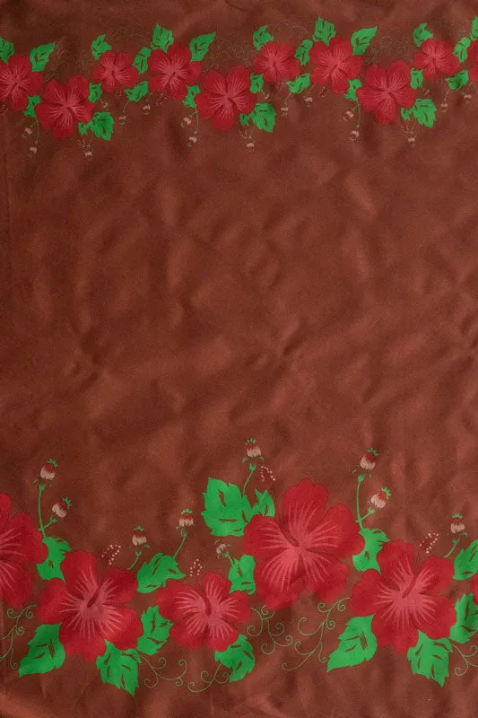 Hibiscus Double Border Fabric | Polyester