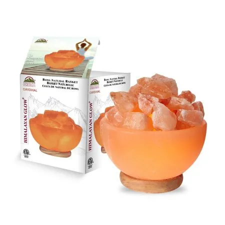 Himalayan Glow Ionic Pink Salt Hand Carved Crystal Bowl Lamp