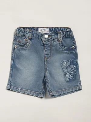 HOP Baby Mid Blue Striped Shorts