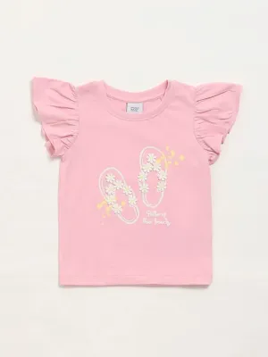 HOP Kids Pink Embellished Top