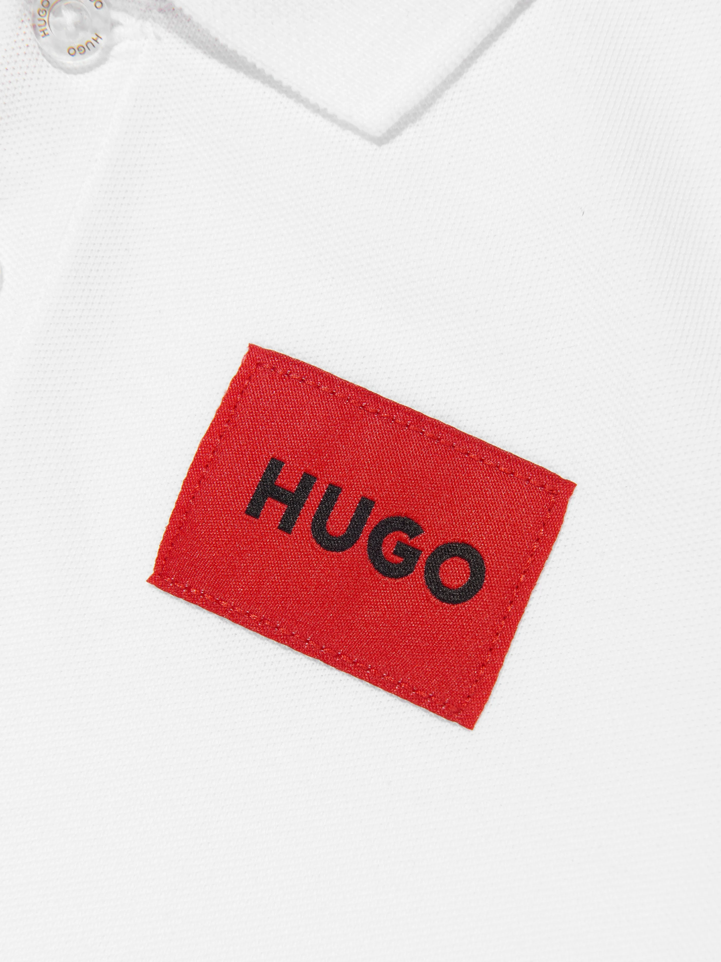 Hugo Boys Logo Polo Shirt in White