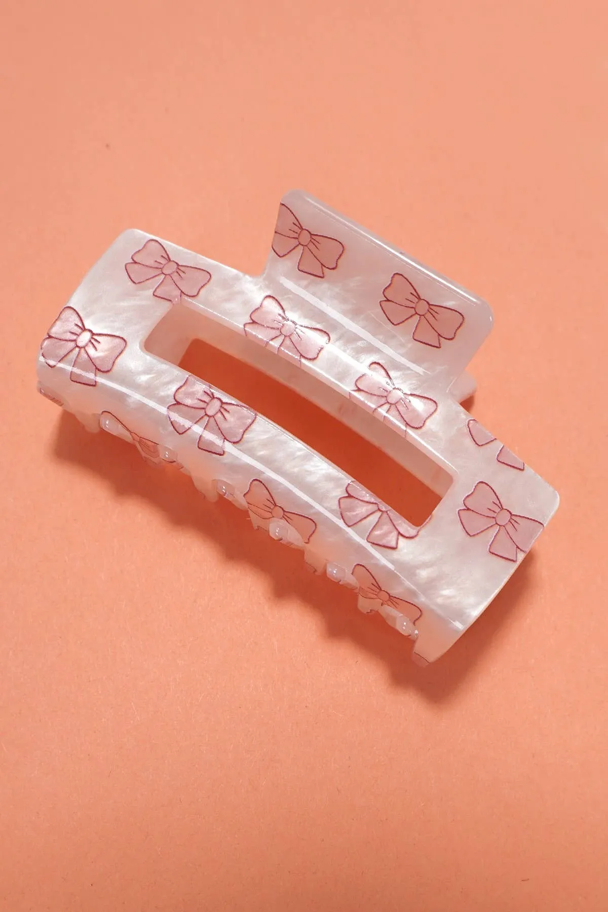 Jumbo Cherry Bow Rectangle Hair Claw Clip