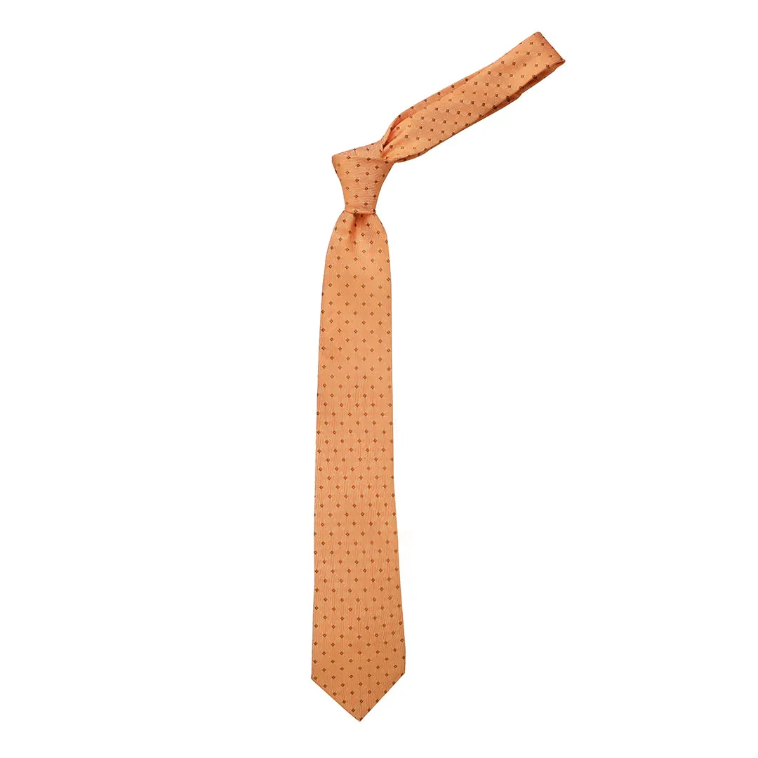 Kavove The Pleasing Checkered Orange Necktie