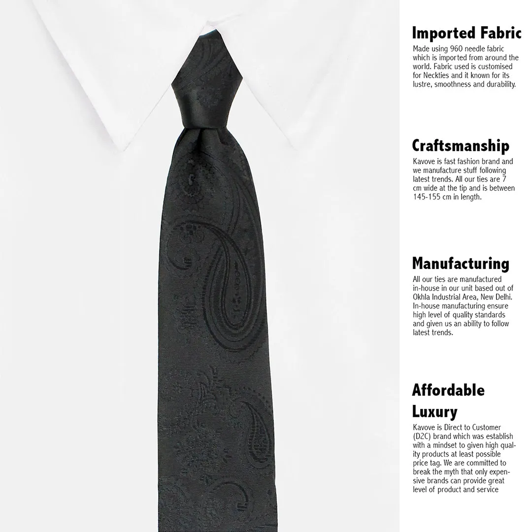 Kavove The Royal Paisley Black Necktie