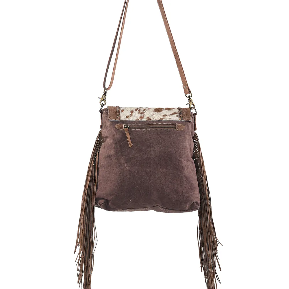 KB258 - KB258 -MESSENGER Real Cowhide Leather and Upcycled Canvas Ladies Bag 14 x 11 KB258 - KB258