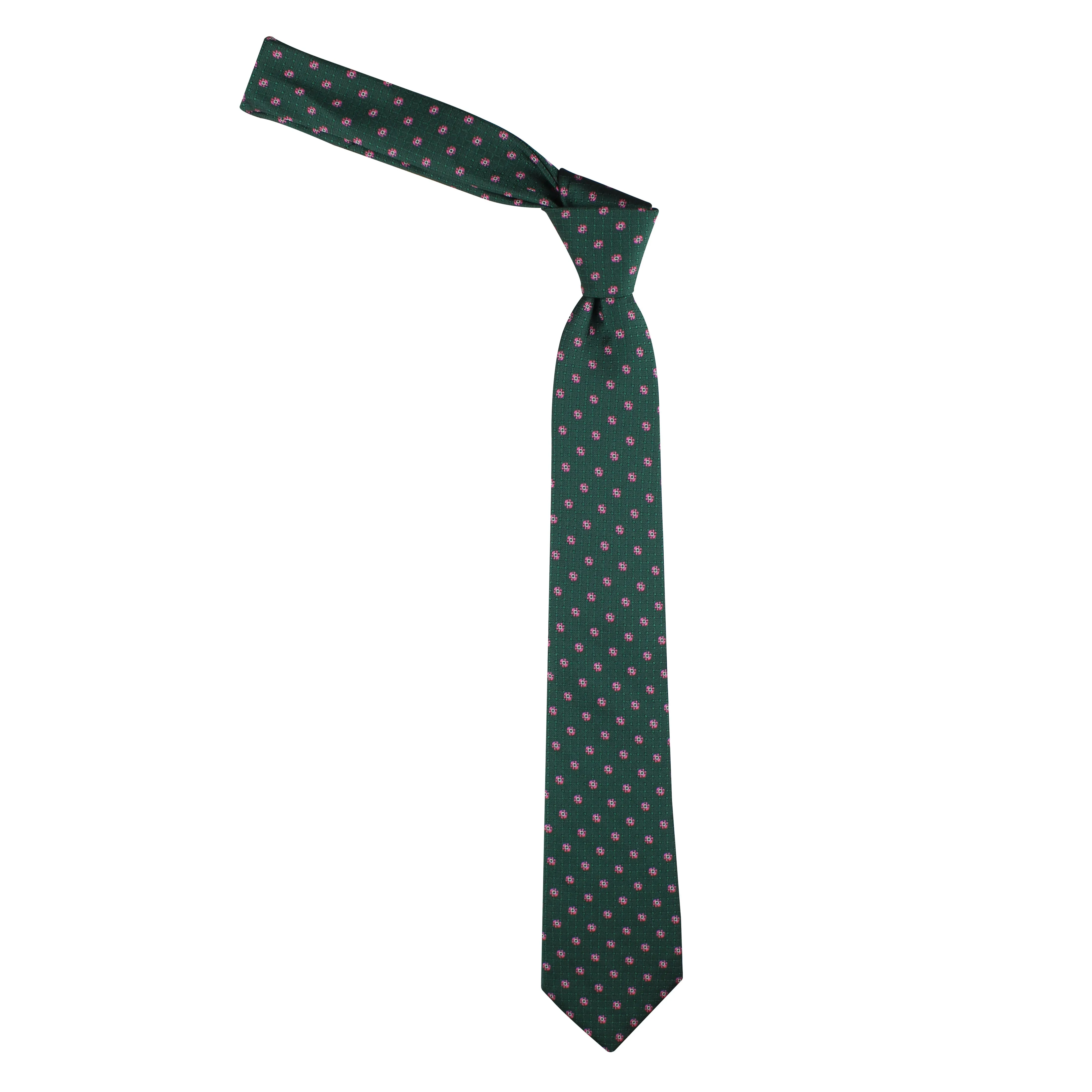 Kovove Elegant Green Floral Necktie and Pocket Square Gift Box