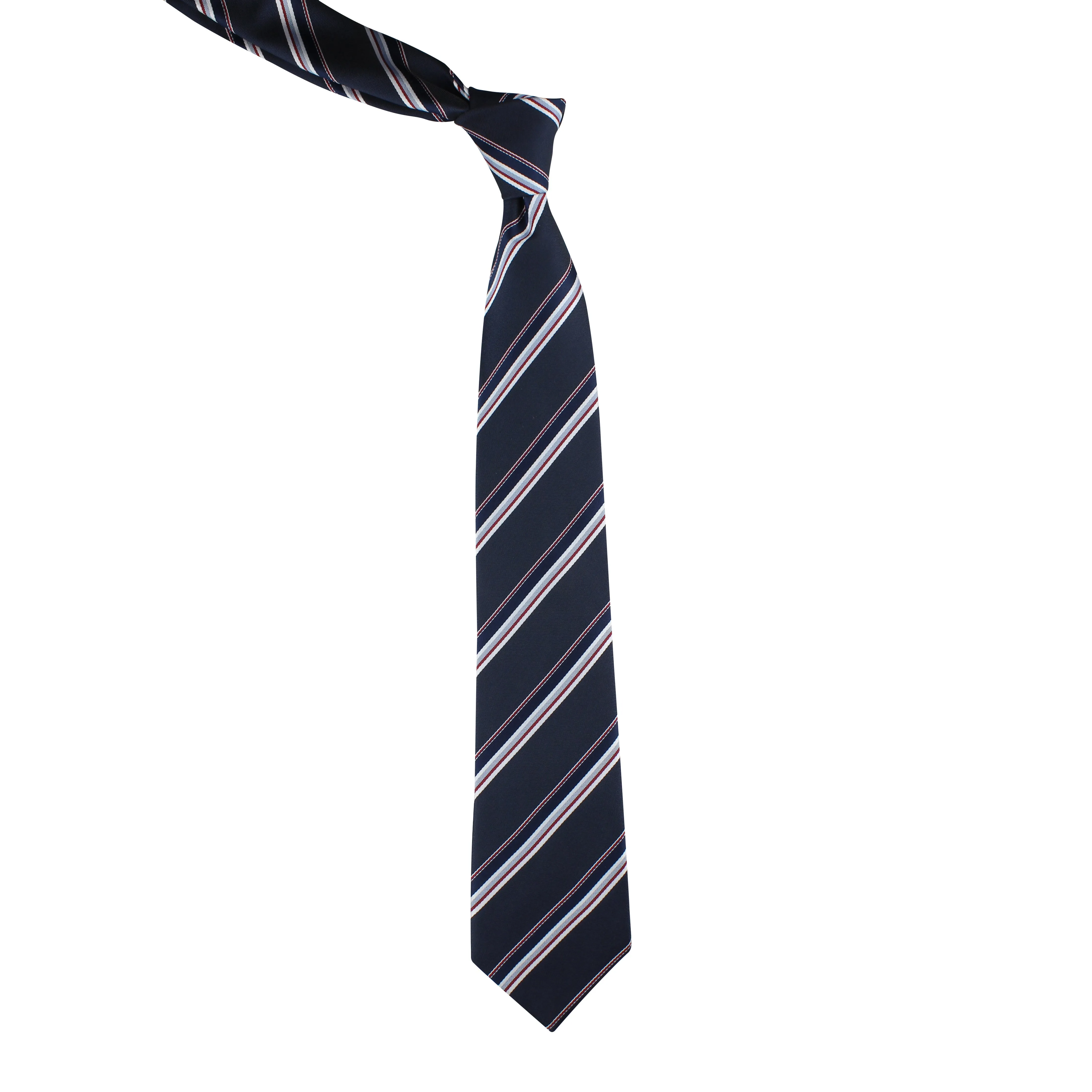 Kovove Pleasing Blue Striped Necktie and Pocket Square Gift Box