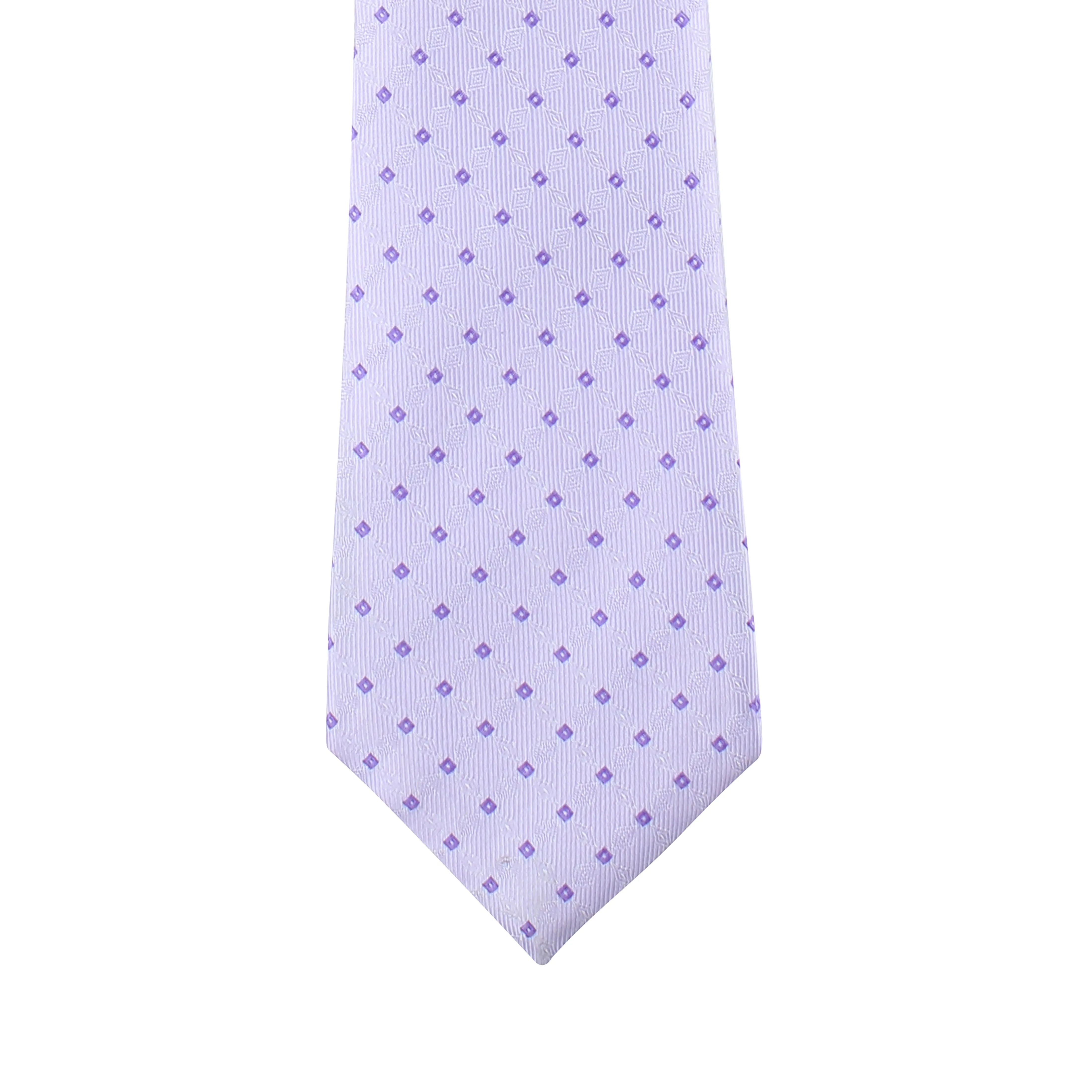 Kovove Purple Checkered Necktie and Pocket Square Gift Box