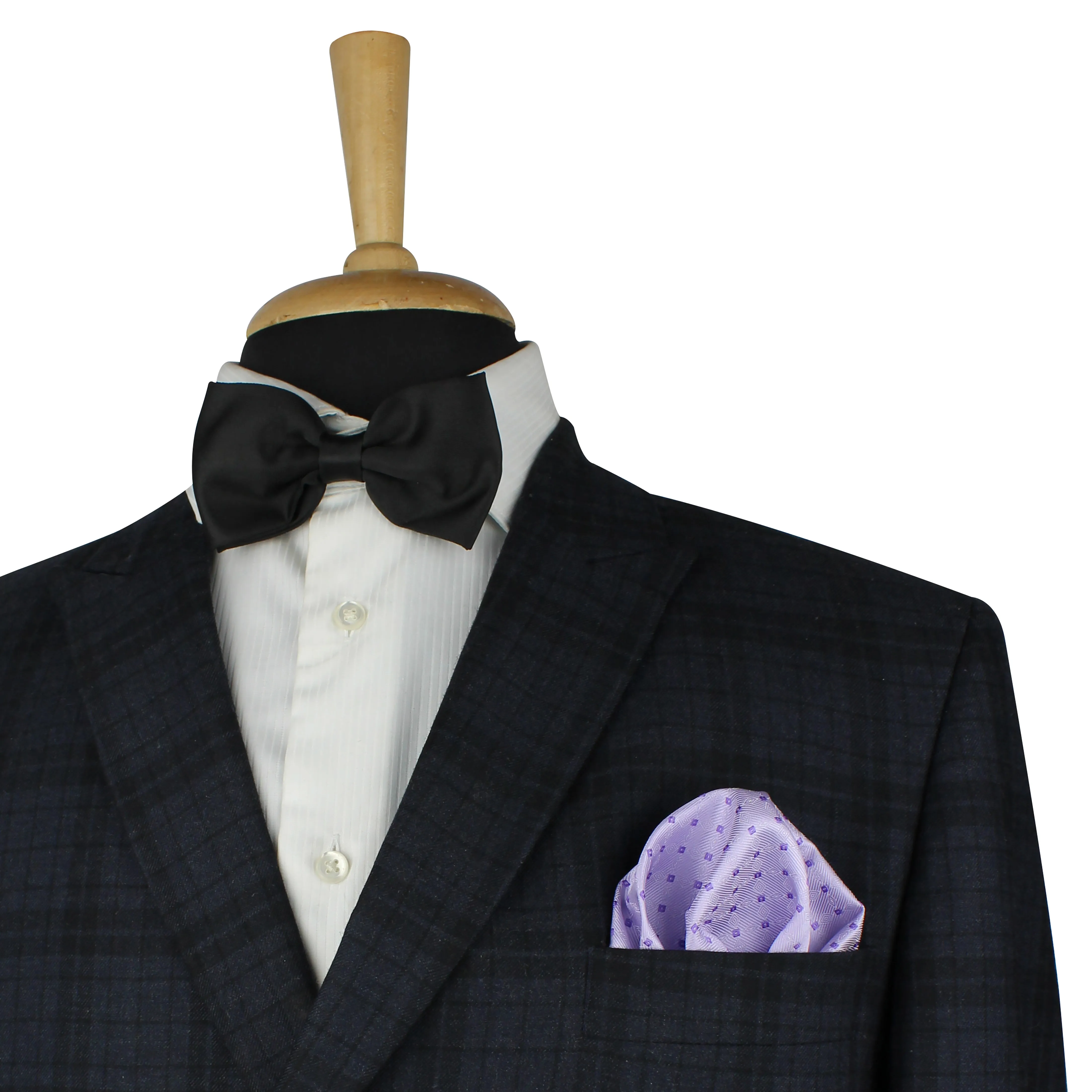 Kovove Purple Checkered Necktie and Pocket Square Gift Box