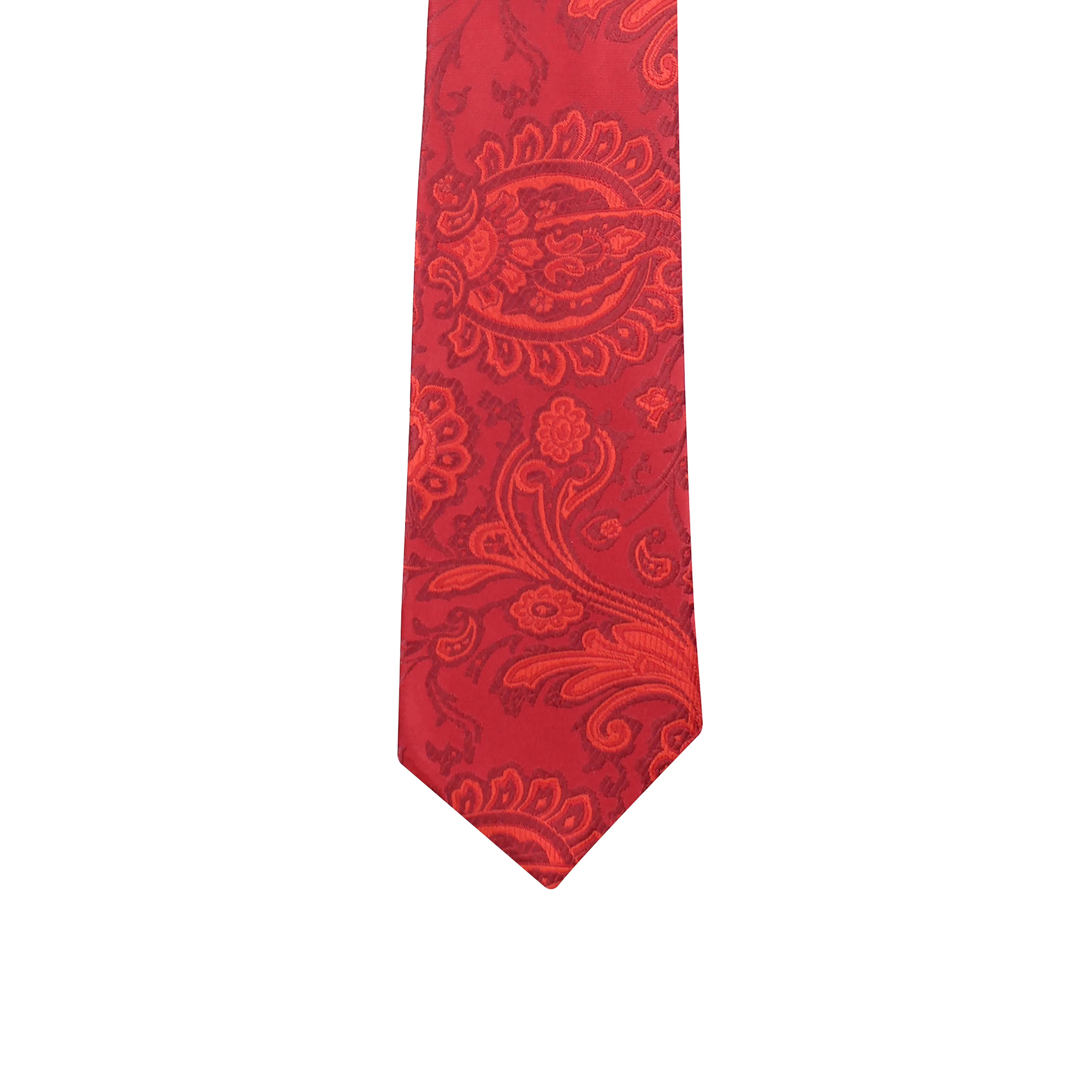 Kovove Red Floral Necktie and Pocket Square Gift Box