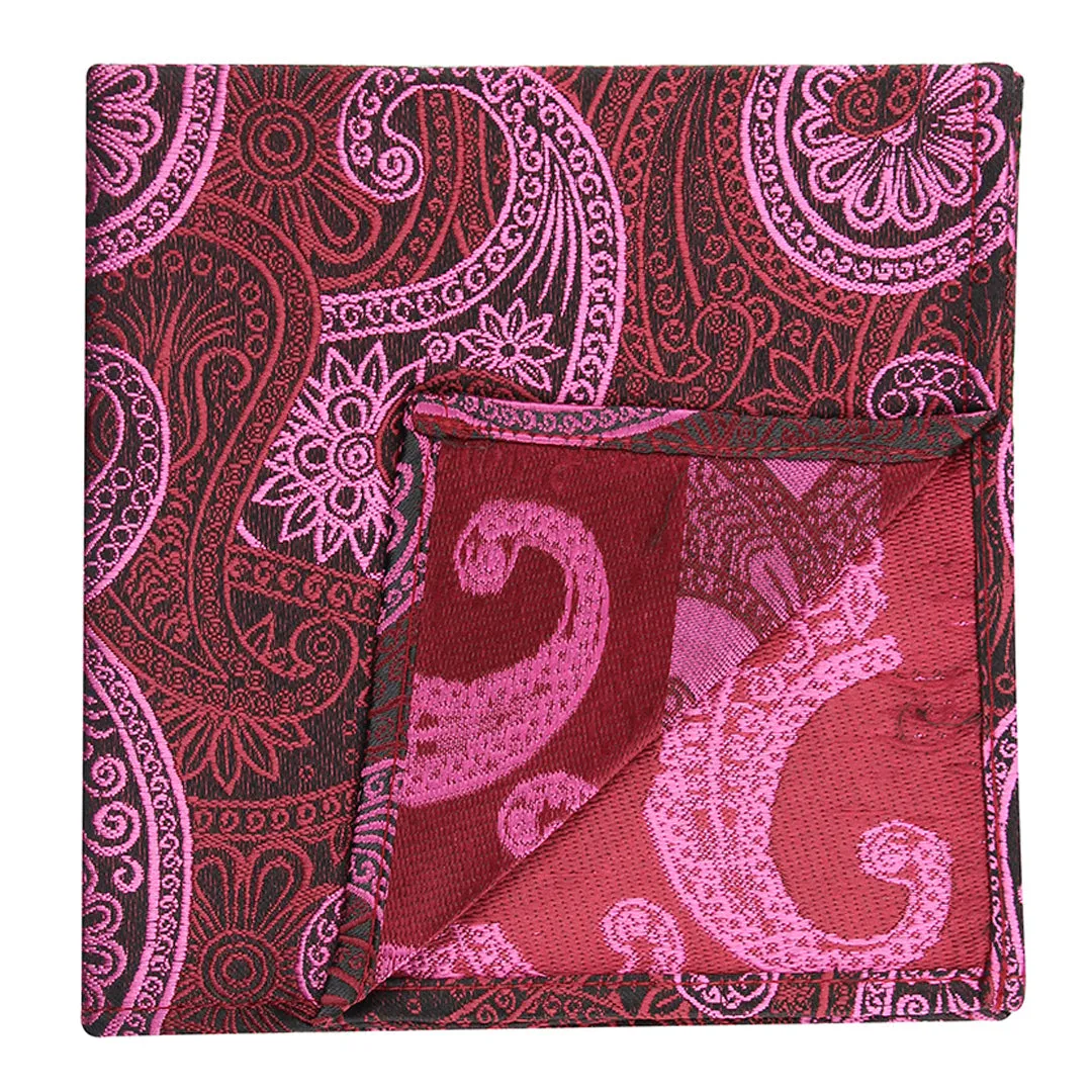 Kovove Red Paisley Pocket Square For Men