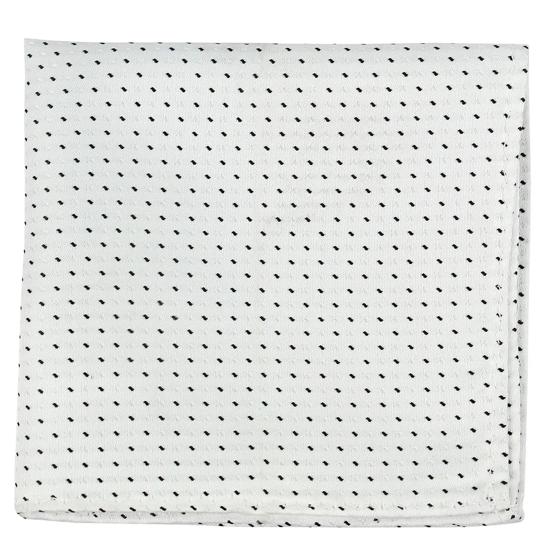 Kovove The Abstract Dash Line White Pocket Square For Men