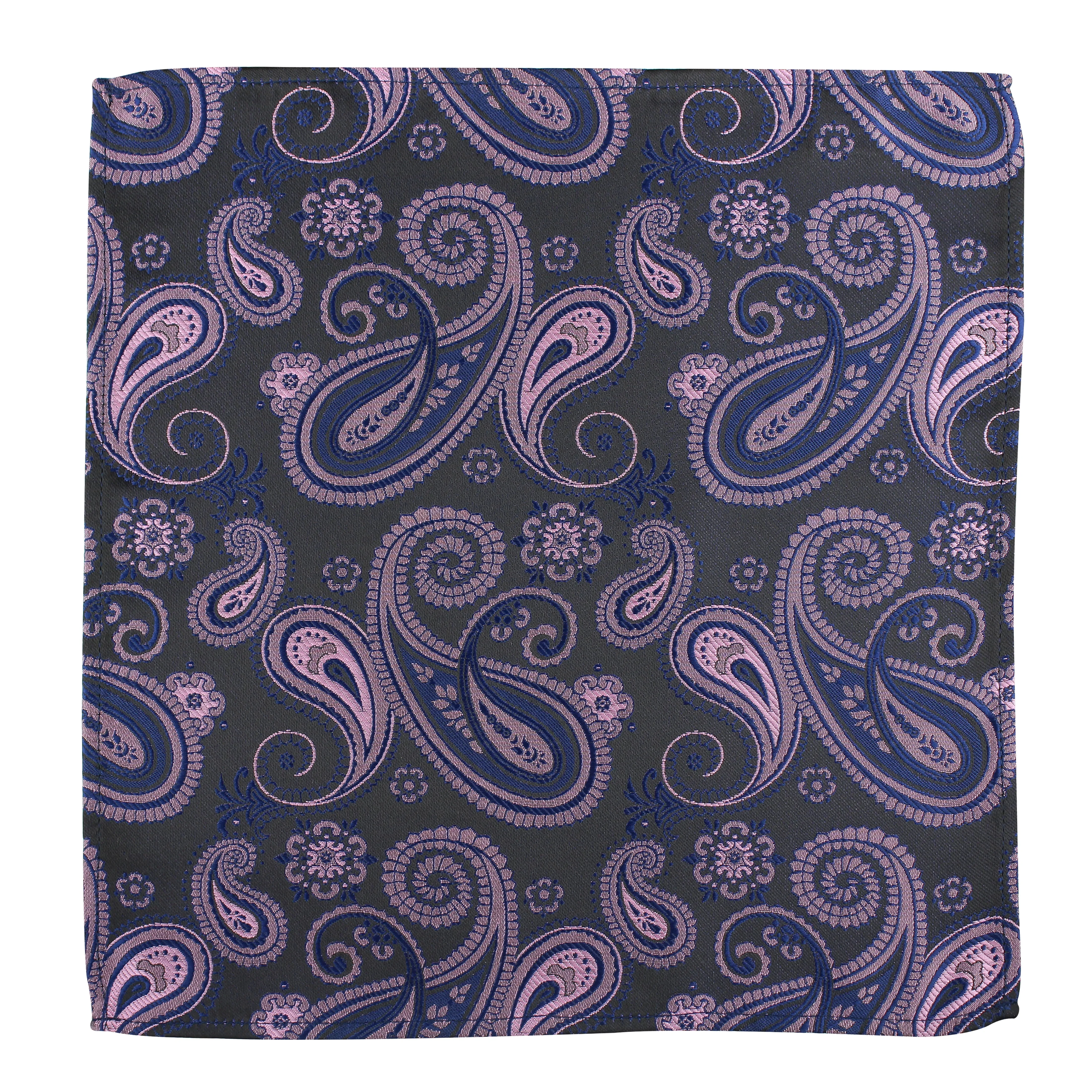 Kovove The Black and Blue Treat Paisley Pocket Square For Men