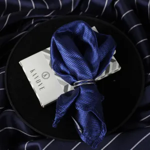 Kovove The Energise Self Pattern Blue Pocket Square For Men