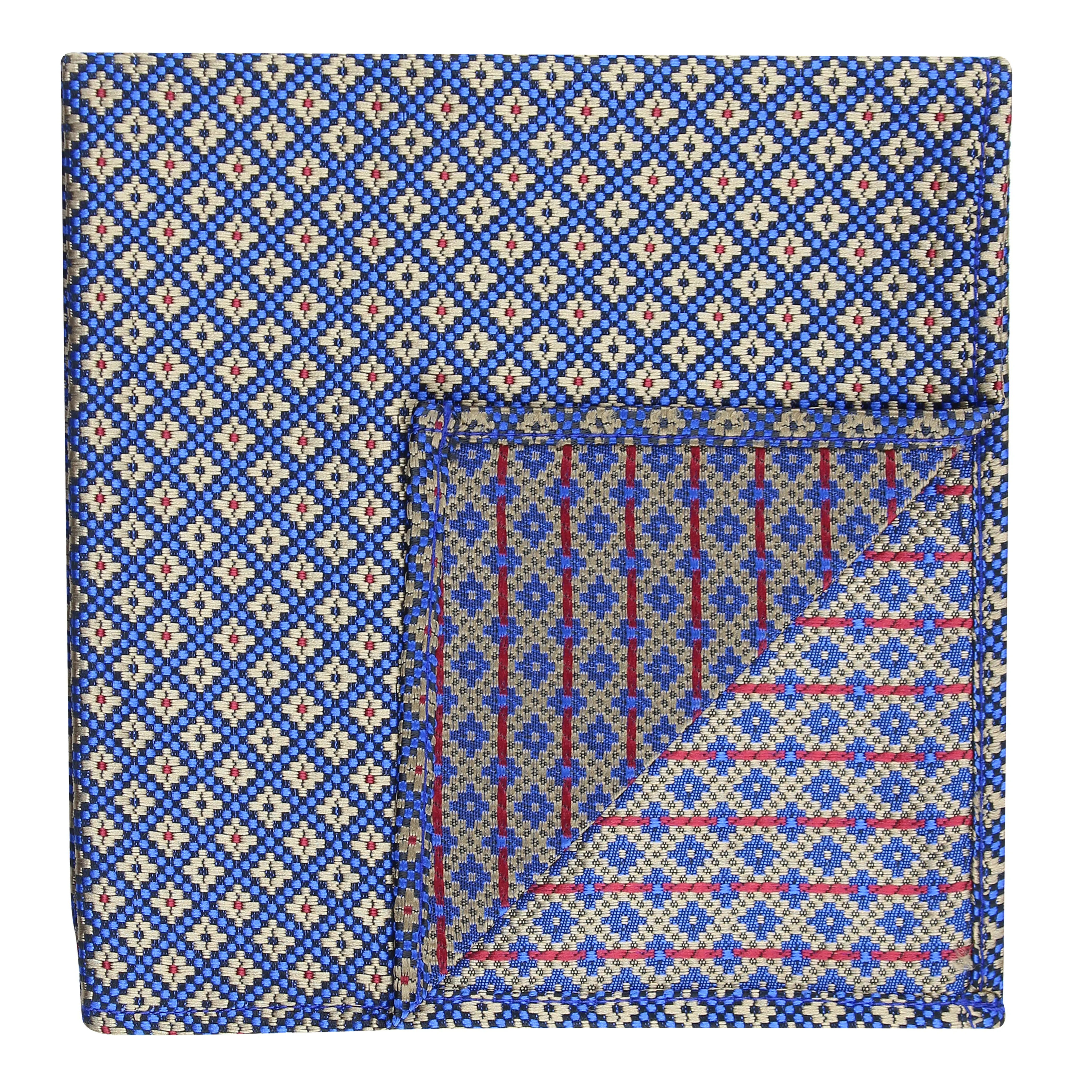 Kovove The Radiant Blue Checkered Pocket Square For Men