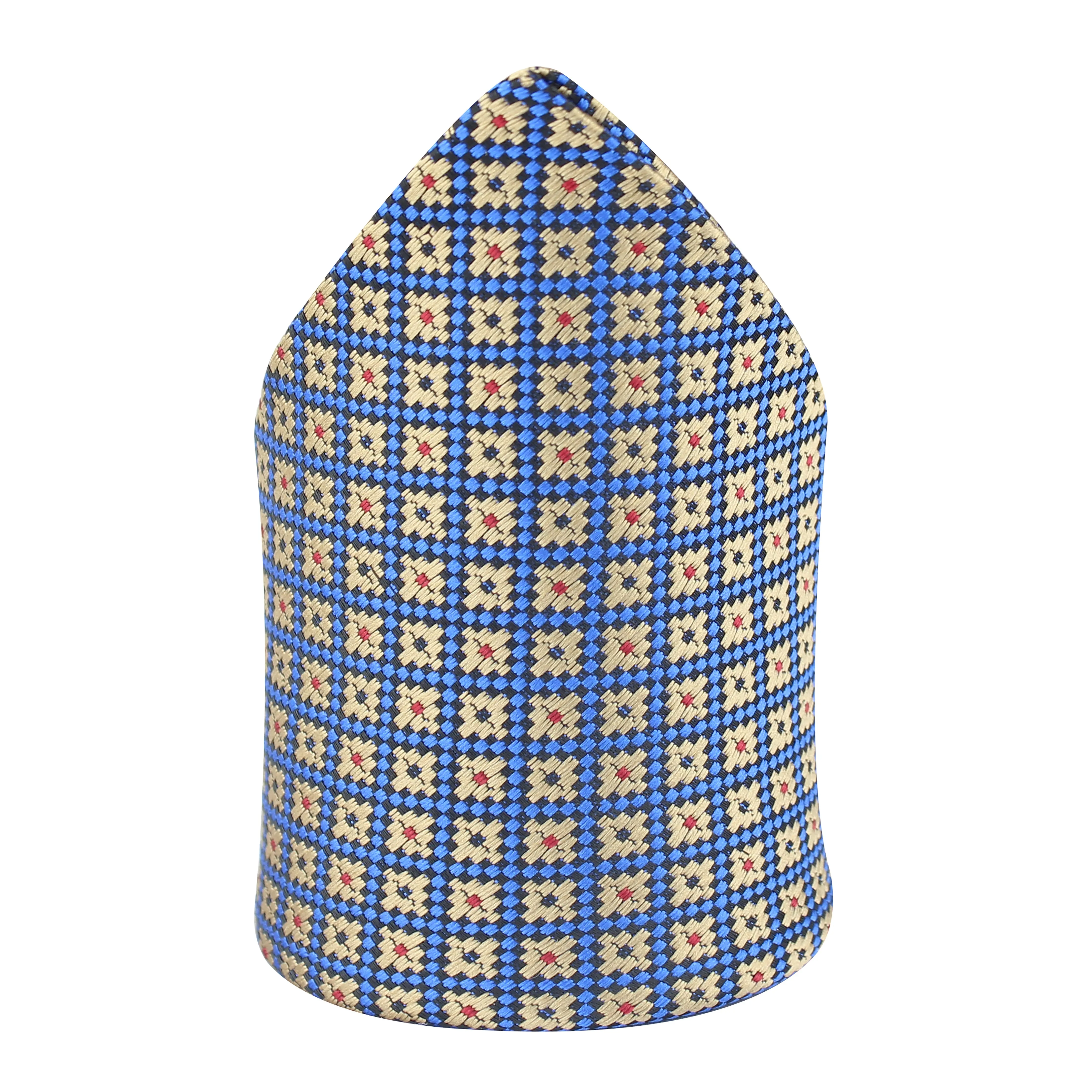 Kovove The Radiant Blue Checkered Pocket Square For Men