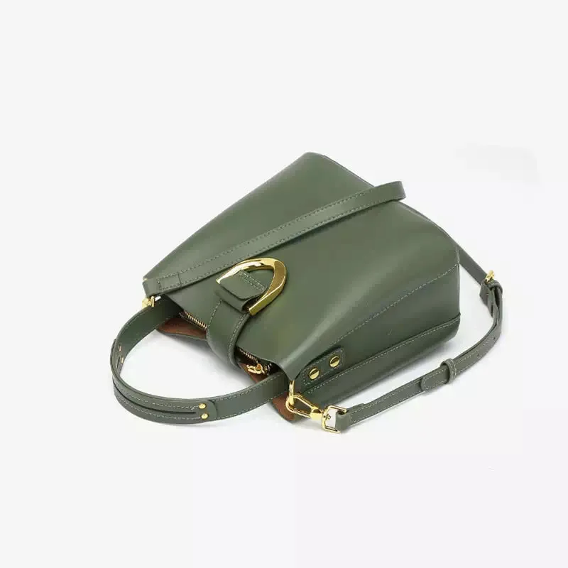 Leather Crossbody Mini Bucket Bag