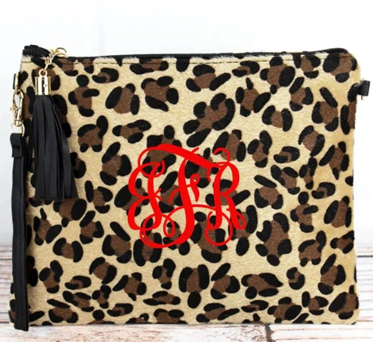 Leopard Tassel Crossbody Clutch