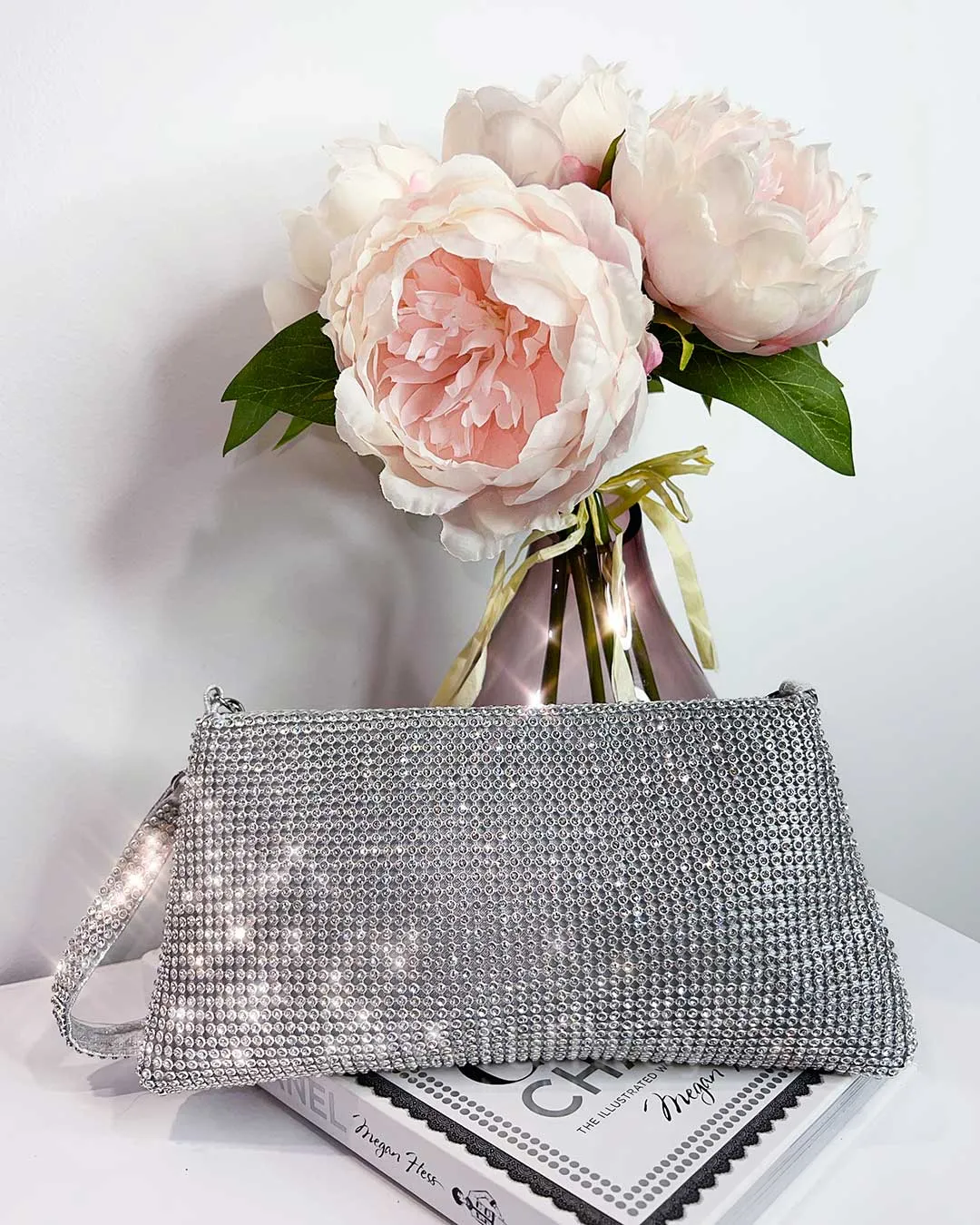 Lola Diamante Mini Bag - Silver