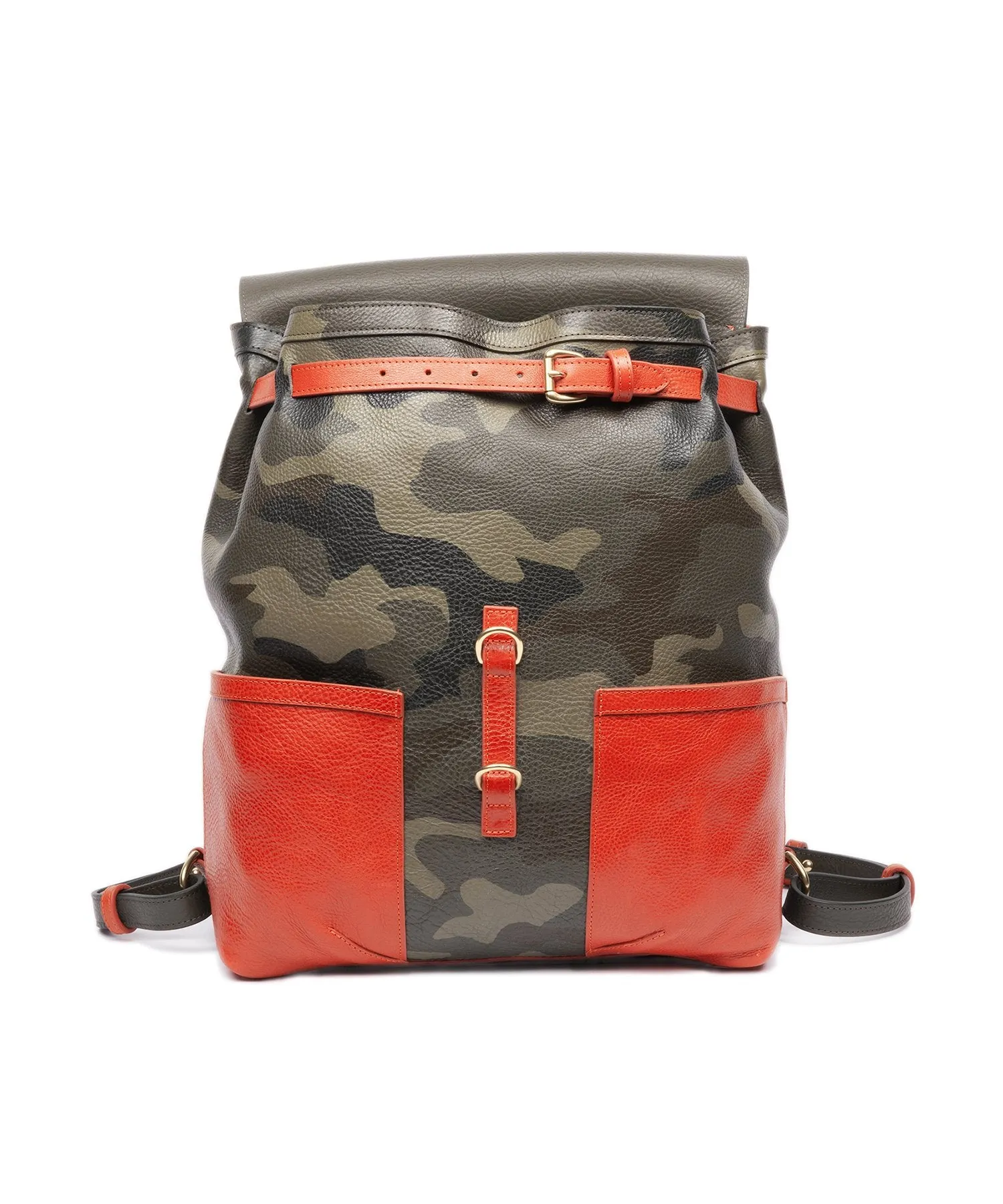 Lotuff Leather Hand Painted Leather Knapsack in Camo