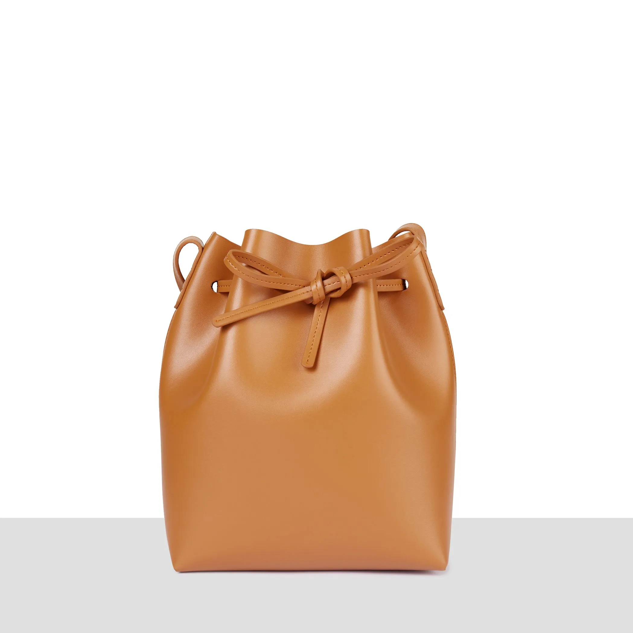 ‘Madrid' Camel Smooth Leather Bucket Bag