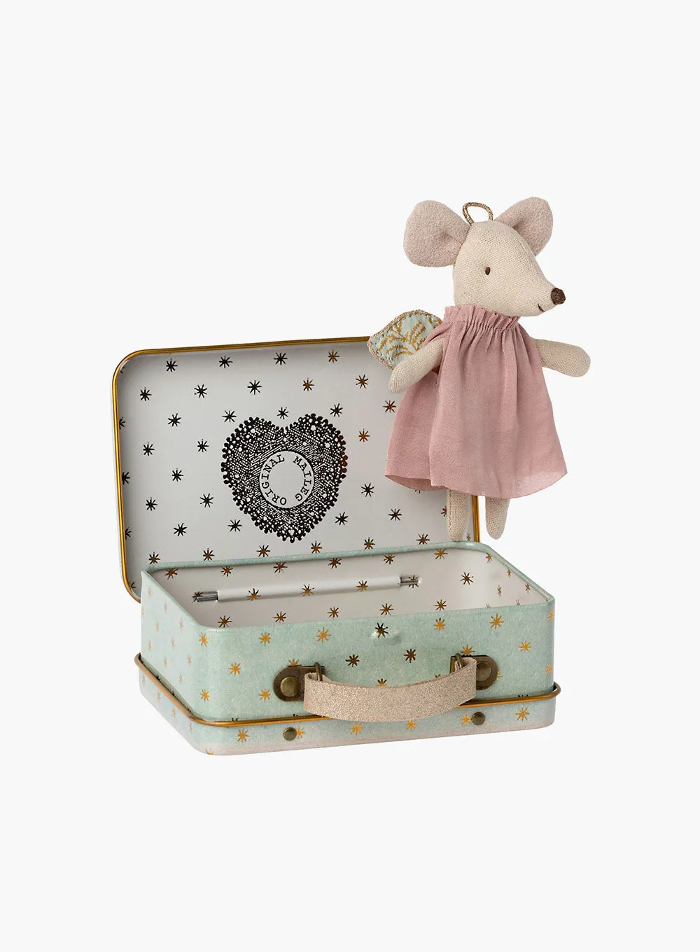 Maileg Guardian Angel Mouse with a Suitcase