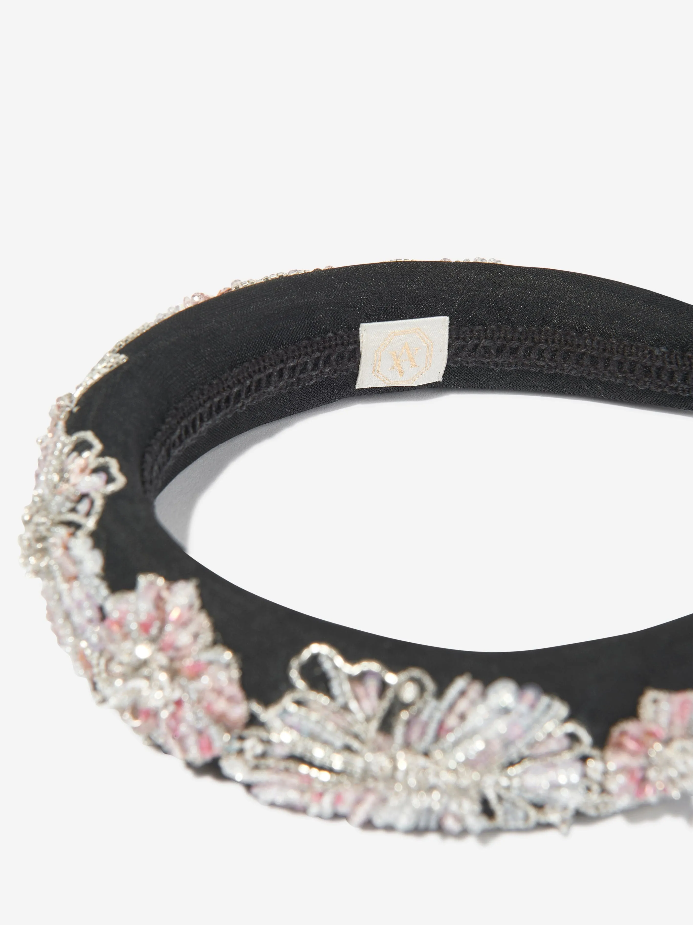 Maison Ava Girls Embellished Headband in Black