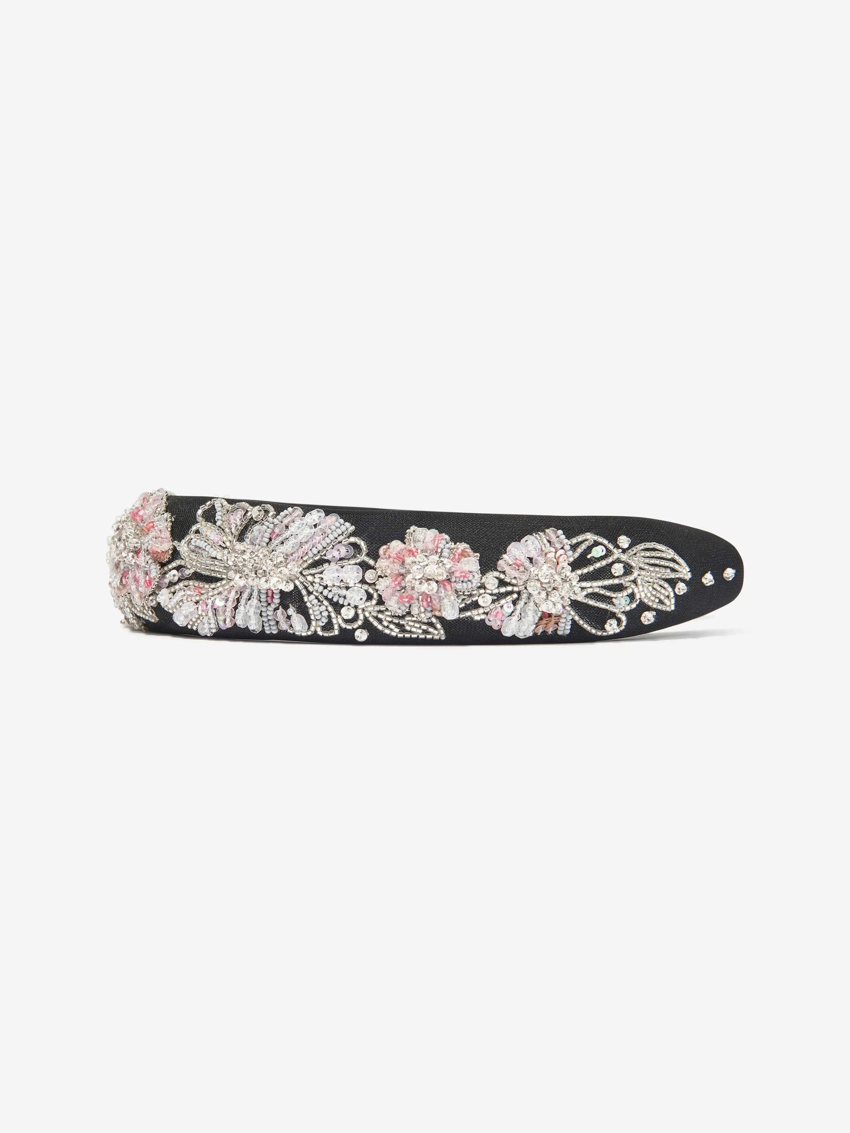 Maison Ava Girls Embellished Headband in Black