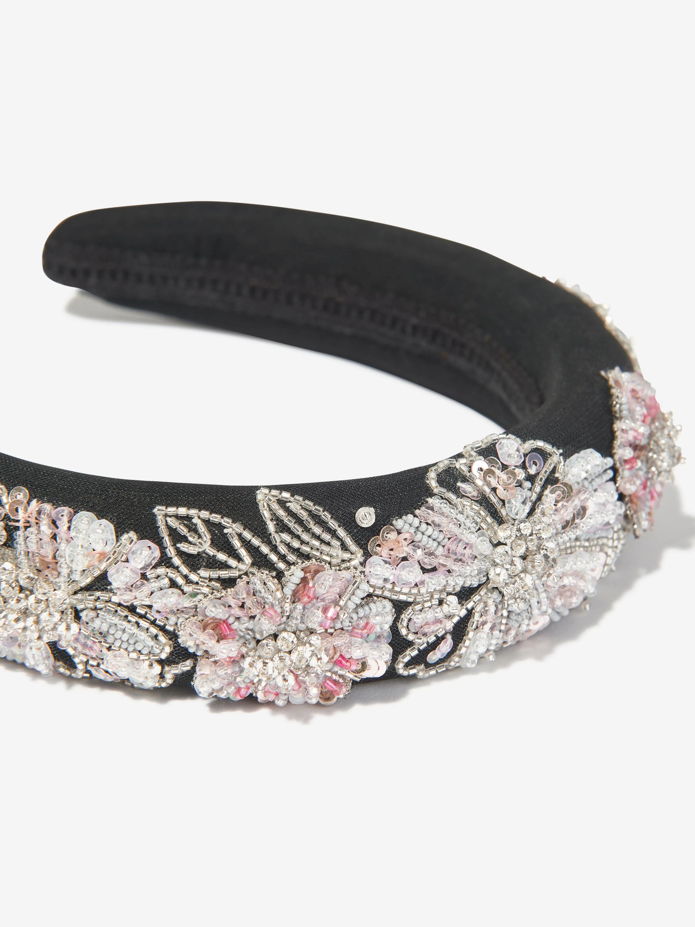 Maison Ava Girls Embellished Headband in Black