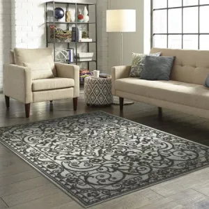 Medallion Textured Print Area Rug and Runner Collection