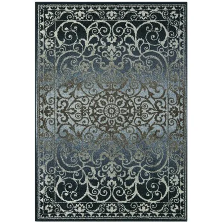 Medallion Textured Print Area Rug and Runner Collection