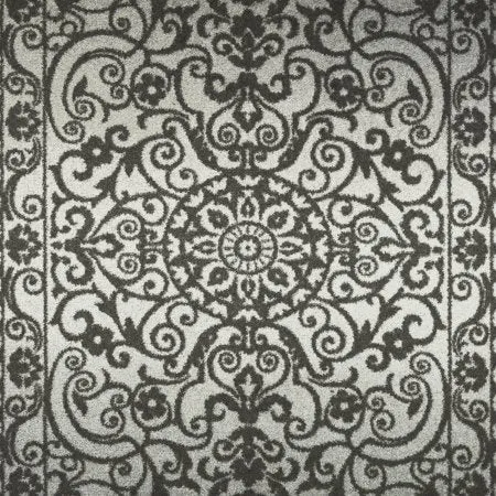 Medallion Textured Print Area Rug and Runner Collection