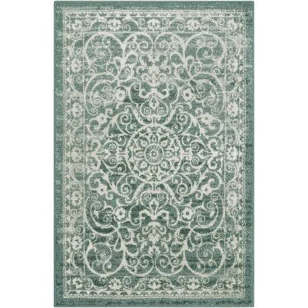 Medallion Textured Print Area Rug and Runner Collection