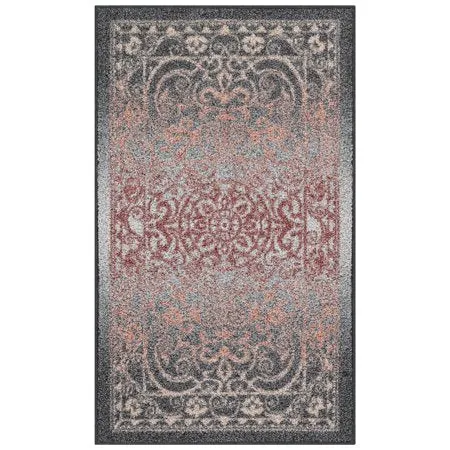 Medallion Textured Print Area Rug and Runner Collection