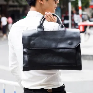 Men's briefcase Crazy horse skin Korean version of the diagonal cross shoulder bag