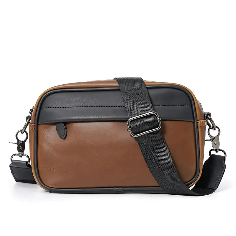 Men's Casual Check Shoulder Bag