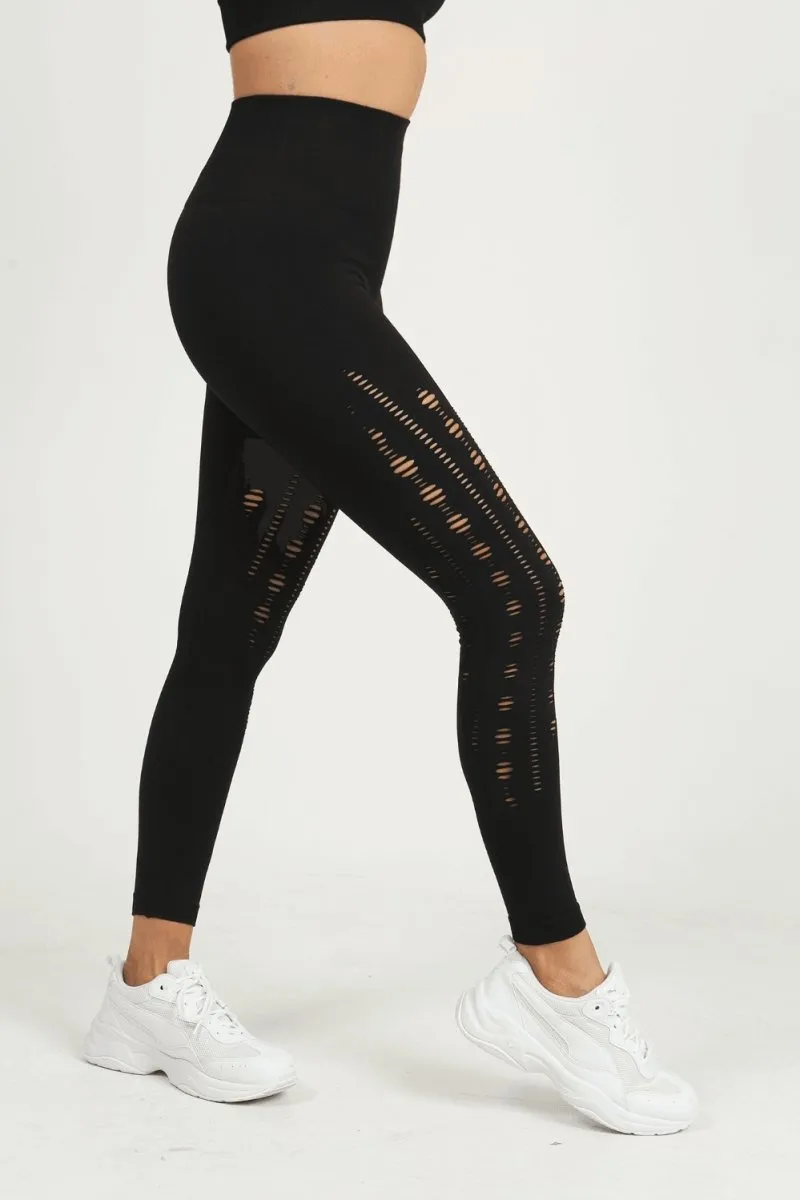 Mesh Leggings - Black