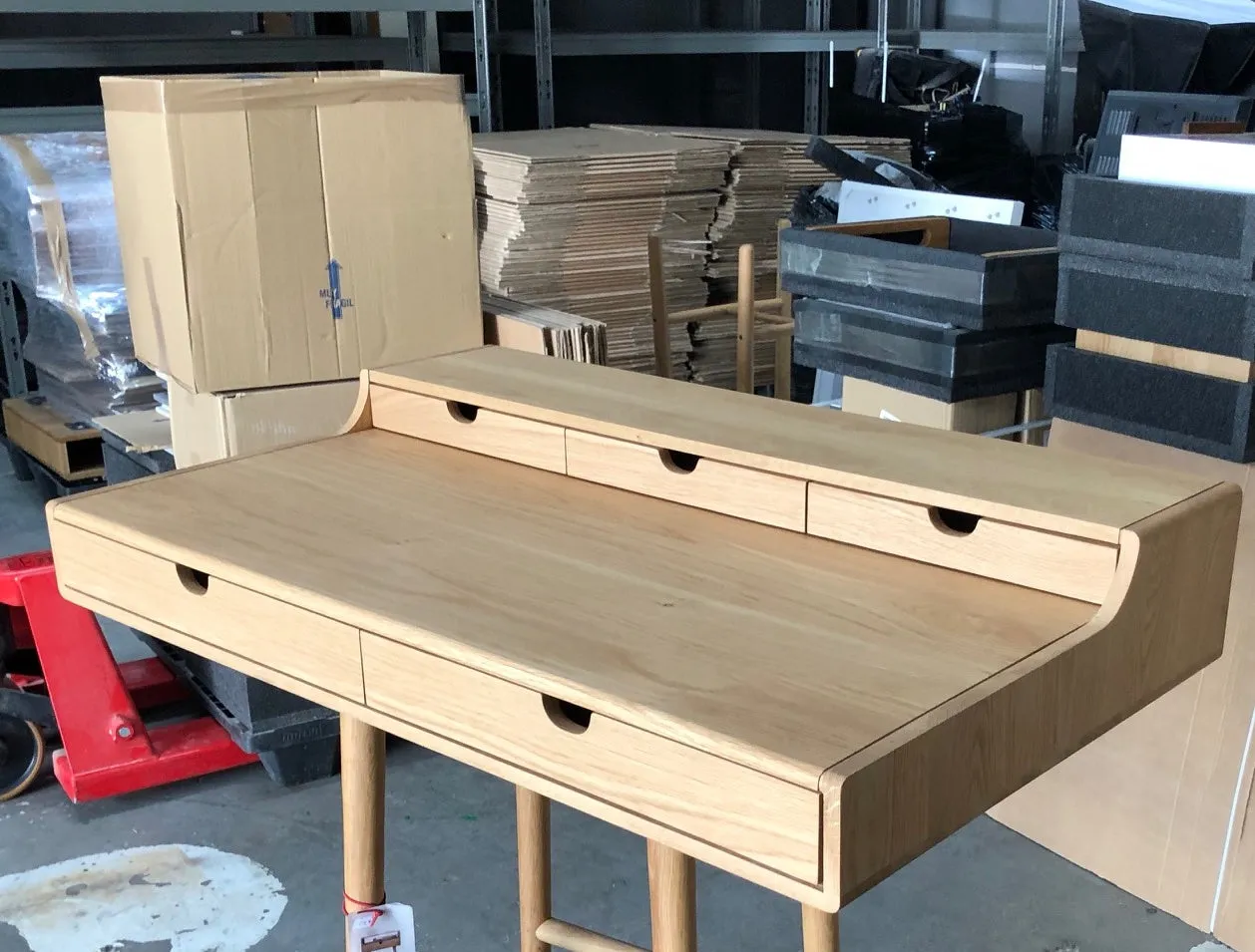 Midcentury solid wood dressing table and desk