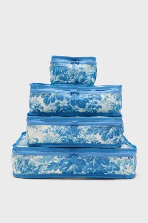 Misty Blue Toile Packing Cubes