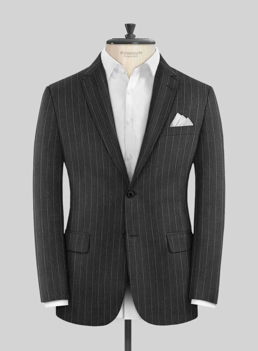 Napolean Genova Stripe Charcoal Wool Jacket