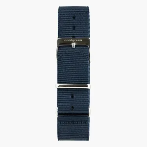 Navy Blue Nylon Strap - Silver - 40mm/42mm