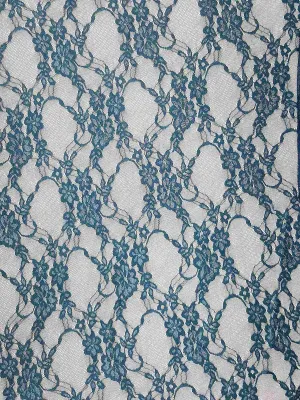 NYLON FLORAL STRETCHED LACE KNIT<br><h6>24-TEAL<br>LACE3-DT</h6>