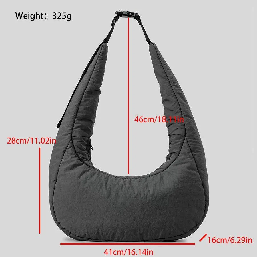 Nylon Quilted Large Large Capacity Bag- Stylish Dumpling Shape