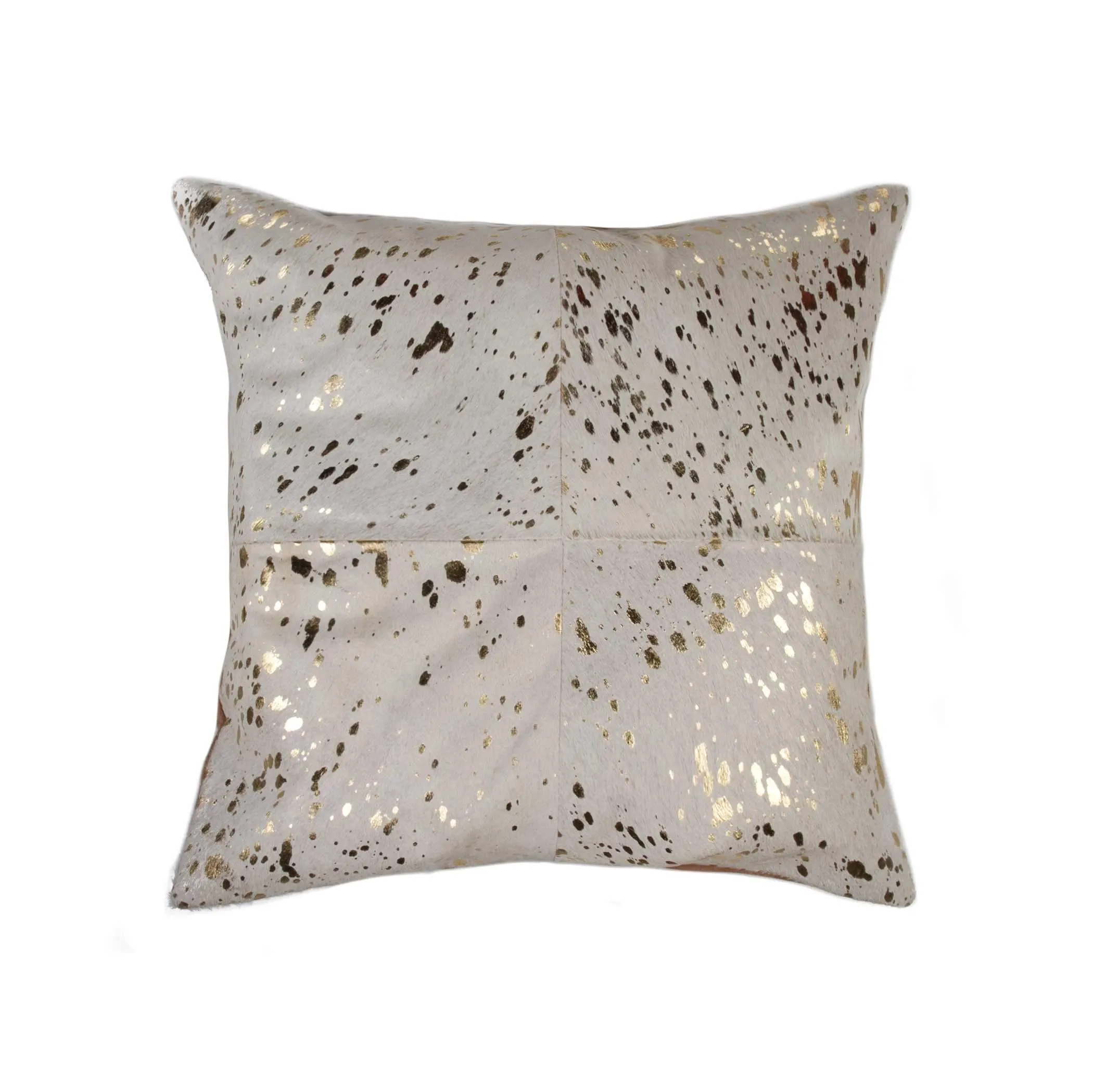 Off-White Gold Acid Wash Cowhide Pillow