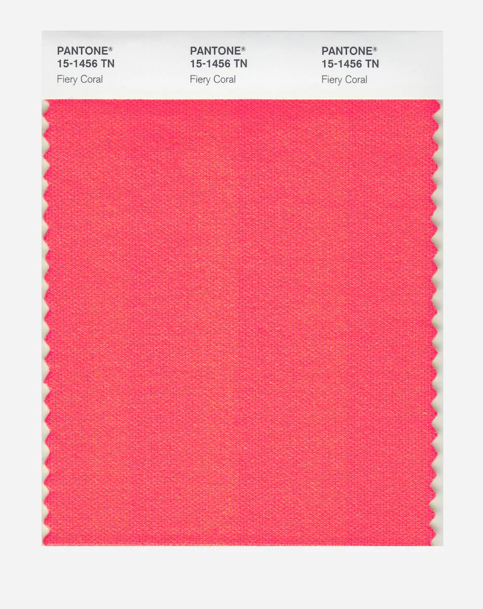 Pantone Nylon Brights Swatch Card 15-1456 TCX (Fiery Coral)