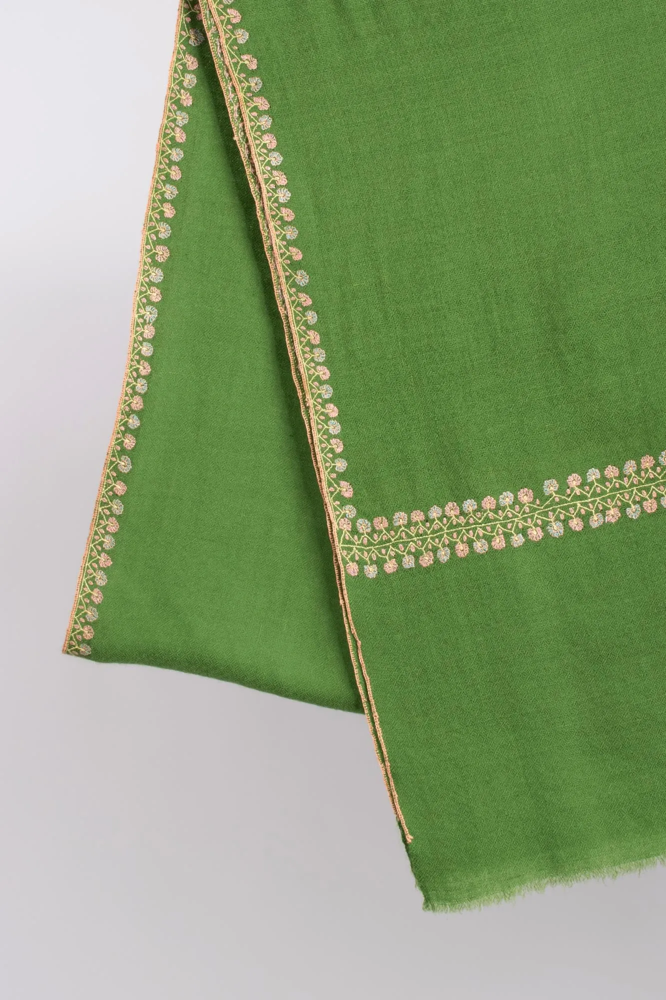 Parrot Green Kashmiri Pashmina Stole - TINTAGEL