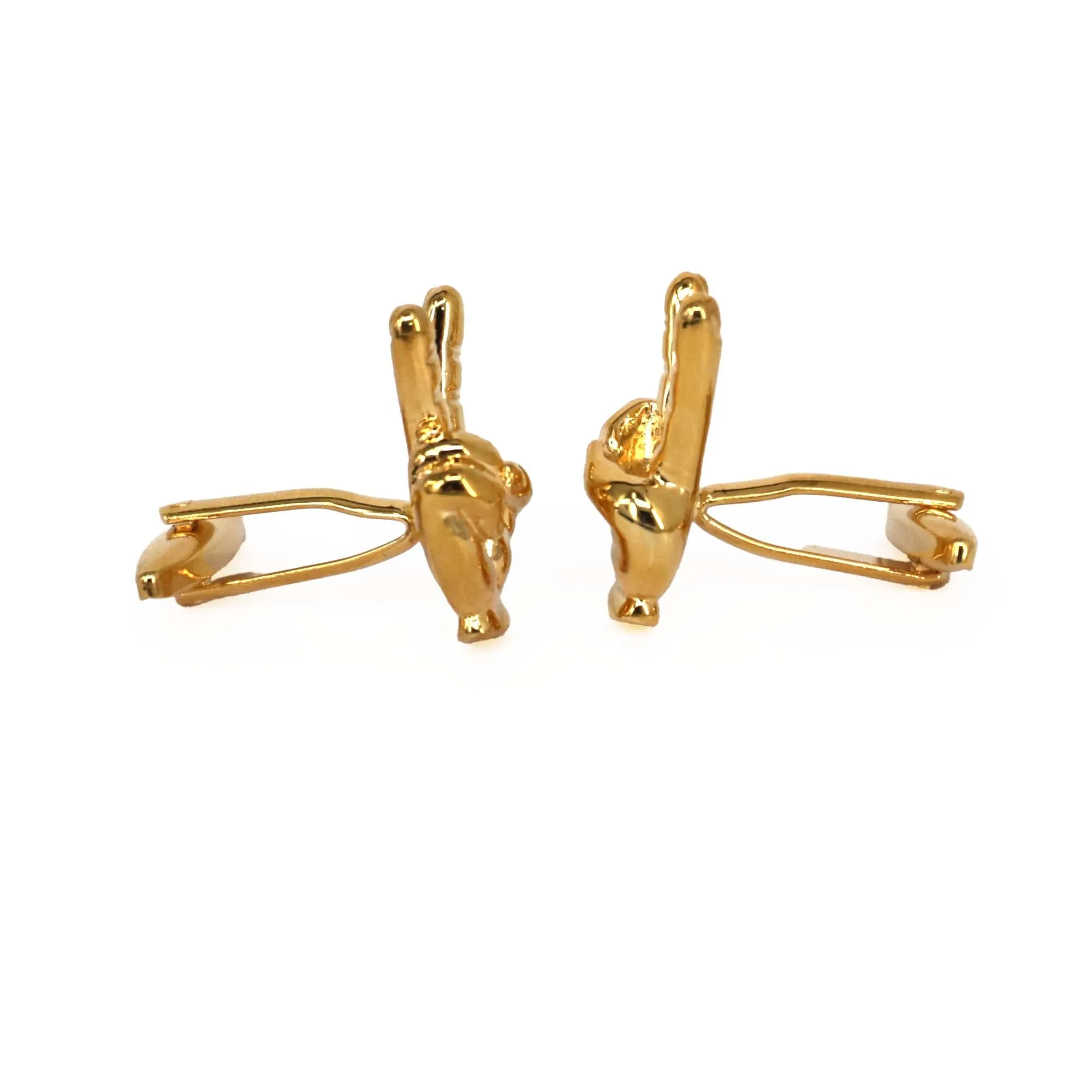 Peace Hand Sign Cufflinks, Victory Hand Sign Cufflinks Gold (Online Exclusive)