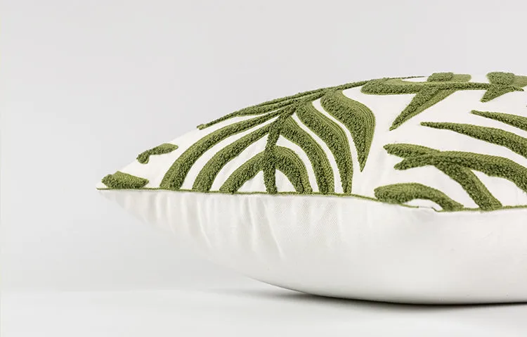 Pear / Green Leaf Patterned Pillow