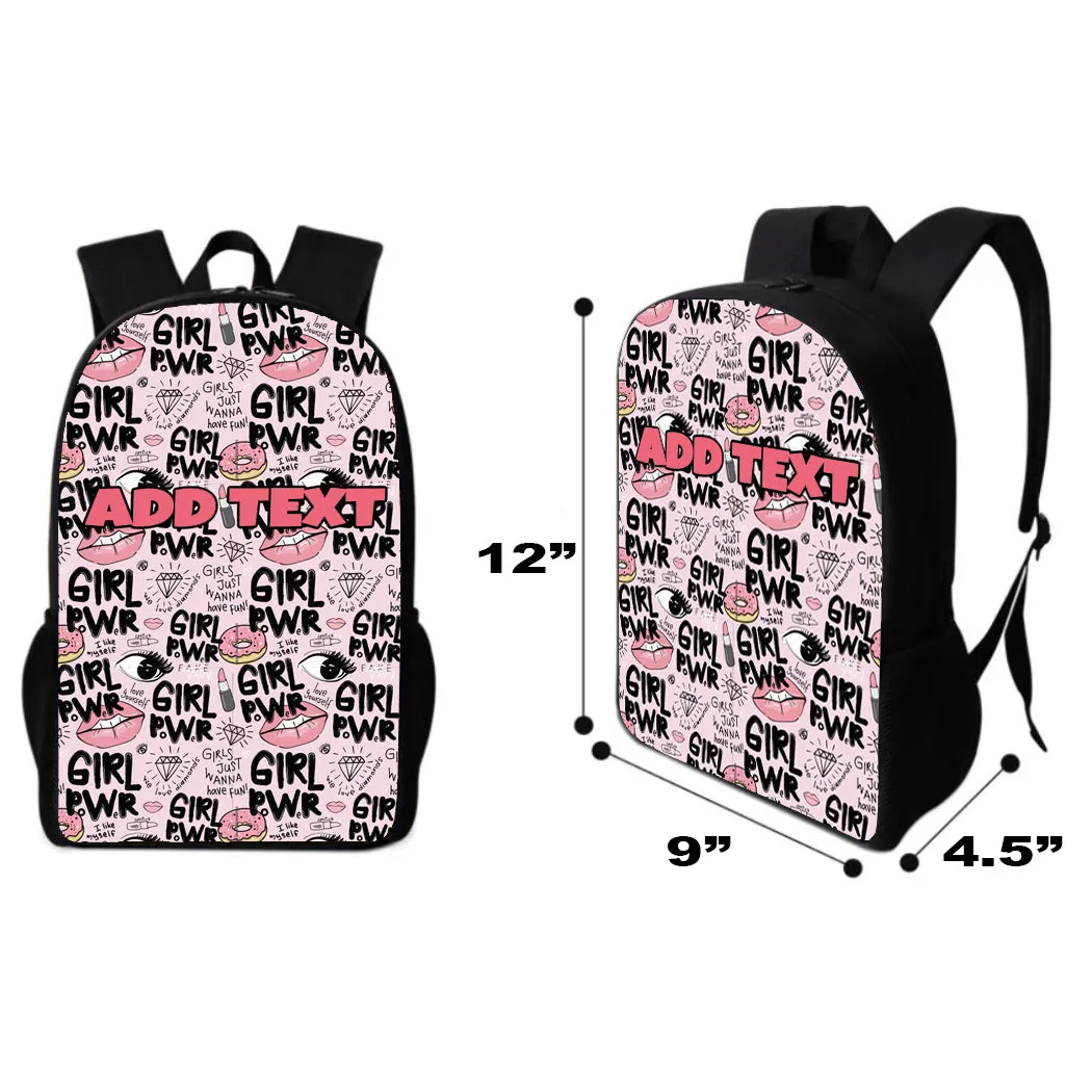 Personalized Backpacks, Lunch Bags, Duffel Bags, or Water Bottles with Full-Color - Girl Power