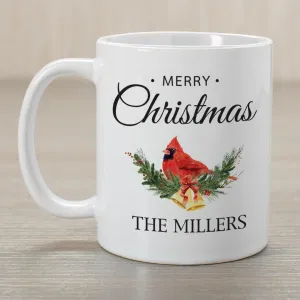 Personalized Merry Christmas Cardinal Mug